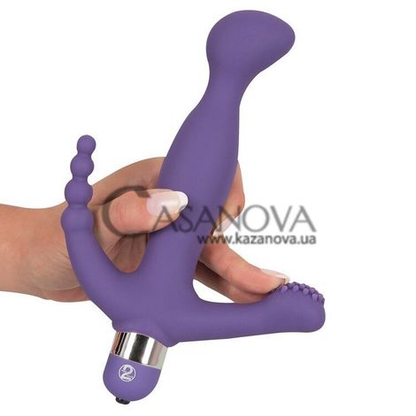 Основное фото Анально-вагинально-клиторальный вибратор 3 Pointer фиолетовый 20,5 см