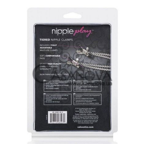 Основне фото Затискачі для сосків Tiered Nipple Clamps сріблясті