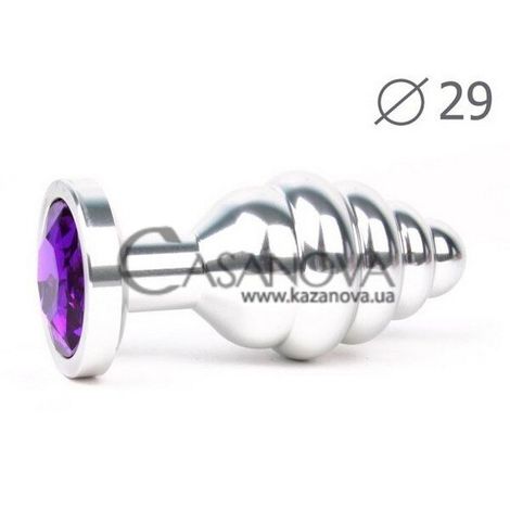 Основное фото Анальная пробка Anal Jewelry Plugs Small серебристая с фиолетовым 7,1 см