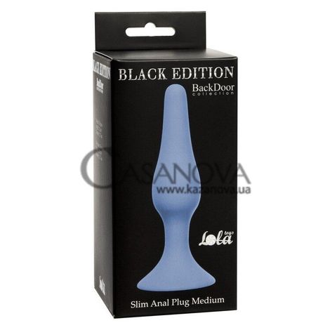 Основное фото Анальная пробка на присоске Black Edition Slim Anal Plug голубая 11,5 см