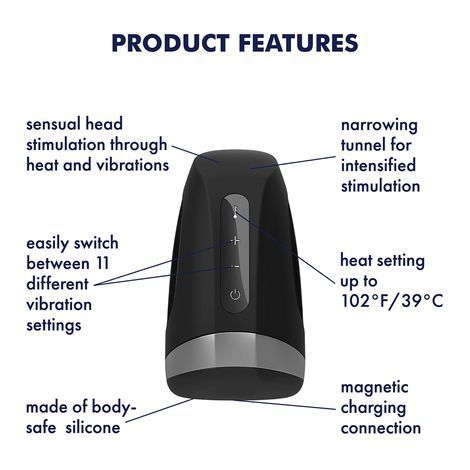 Основне фото Мастурбатор Satisfyer Men Heat Vibration чорний