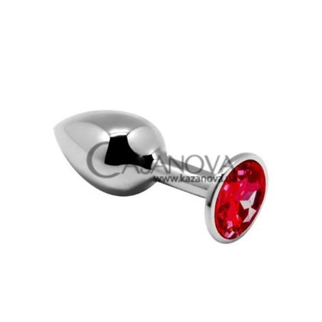 Основне фото Анальна пробка Alive Mini Metal Butt Plug S срібляста з червоним 7 см