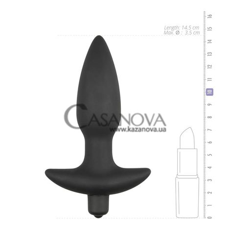 Основне фото Анальна пробка з вібрацією EasyToys Raven Rocket Silicone Perineum Tickler чорна 14,5 см