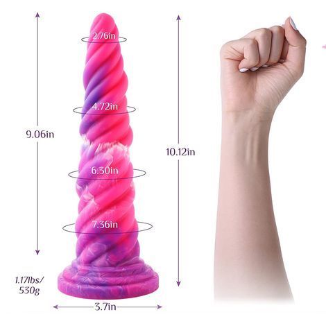 Основное фото Фаллоимитатор для секс-машин Hismith 10.12" Silicone Dildo Rose Monster Series розовый с фиолетовым 25,7 см