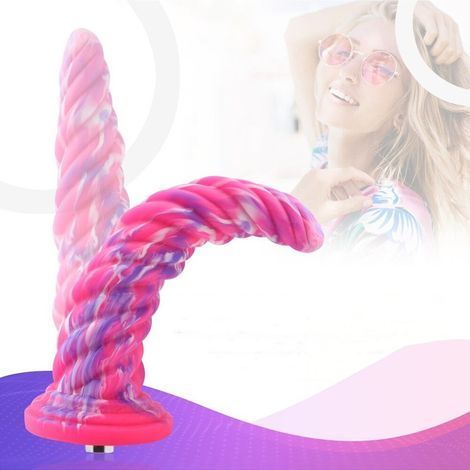 Основное фото Фаллоимитатор для секс-машин Hismith 10.12" Silicone Dildo Rose Monster Series розовый с фиолетовым 25,7 см