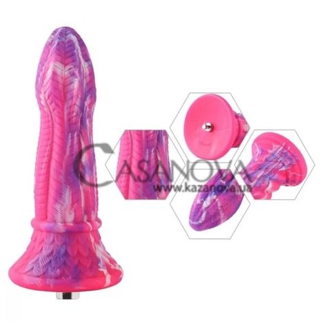 Основне фото Фалоімітатор для секс-машин Hismith 10.3" Silicone Monster Dildo Series рожевий з фіолетовим 26,1 см