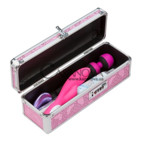 Основное фото Кейс для хранения секс-игрушек BMS Factory The Toy Chest Lokable Vibrator Case серебристый с розовым