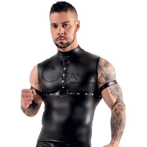 Основне фото Комплект футболка чоловіча з портупеєю Svenjoyment Sleeveless Top With Chest Harness And Arm Loops чорний