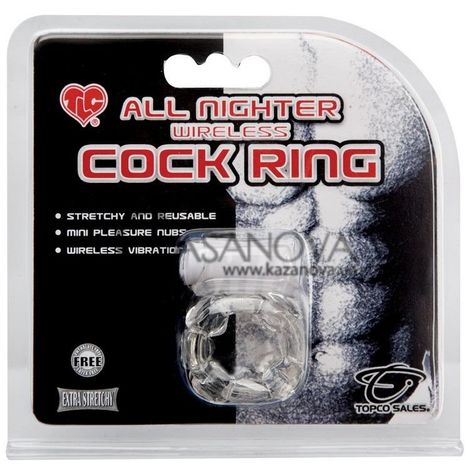 Основное фото Виброкольцо на пенис All Nighter Wireless Cock Ring прозрачное