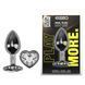 Дополнительное фото Анальная пробка EGZO Dark Silver Heart Plug S серебристая с прозрачным кристаллом 7 см