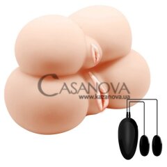 Основное фото Искусственная двойная вагина и анус с вибрацией Crazy Bull Dual Vagina And Ass телесная