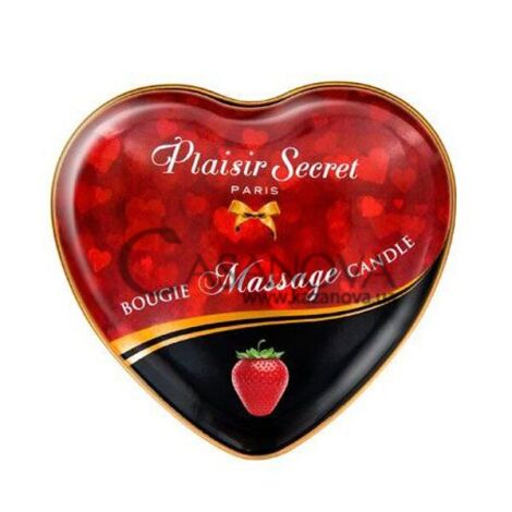 Основное фото Массажная свеча сердце Plaisirs Secrets Bougie Massage Candle клубника 35 мл