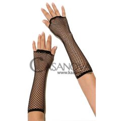 Основное фото Перчатки в сетку без пальцев Electric Lingerie длинные чёрные