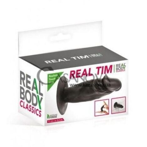 Основное фото Фаллоимитатор на присоске Real Body Real Tim чёрный 11 см