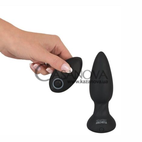 Основное фото Анальная вибропробка с ротацией Black Velvets Remote Controlled Rotating & Vibrating Plug чёрная 14 см