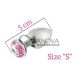 Дополнительное фото Анальная пробка с кристаллом MAI Attraction №72 серебристая с розовым 5 см