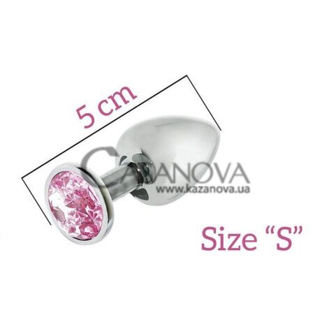 Основное фото Анальная пробка с кристаллом MAI Attraction №72 серебристая с розовым 5 см