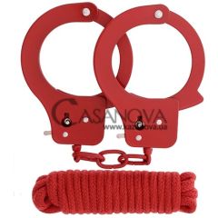 Основное фото Набор для бондажа BondX Metal Handcuffs & Love Rope красный